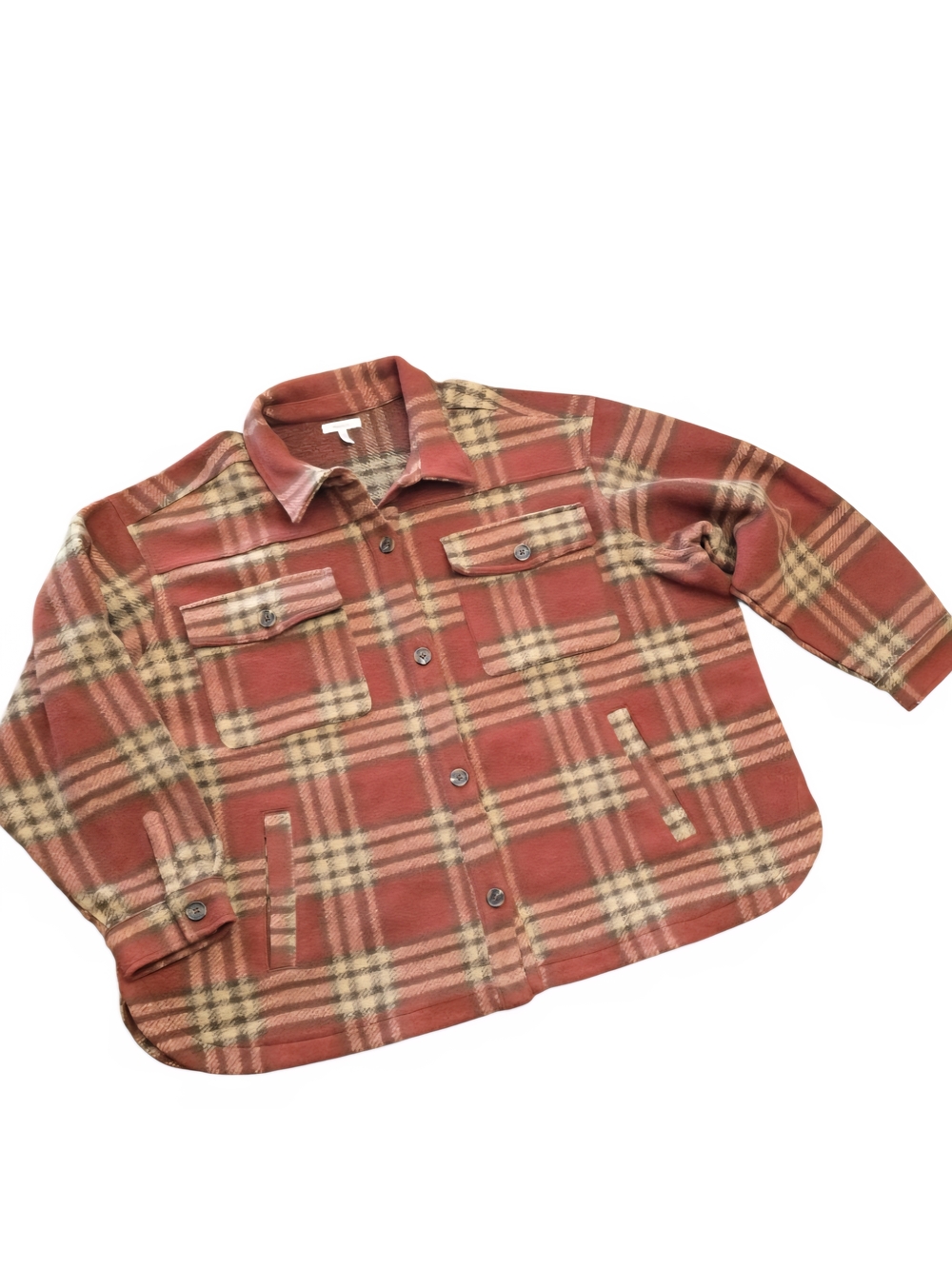 NWOT -  Maurices Rust Plaid Shirt Jacket Sz 3X